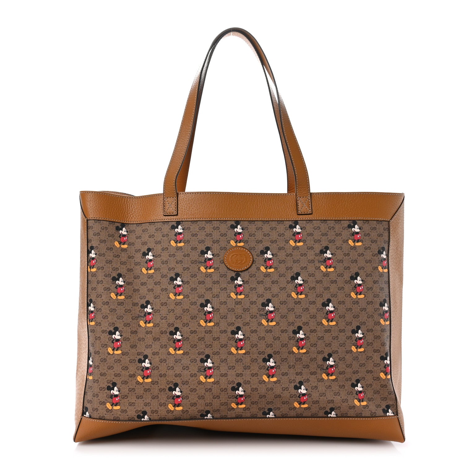 Gucci X DISNEY Mini Vintage GG Supreme Monogram Mickey Mouse Large Shopping Tote Beige Vintage Sun Oil 1 of 11