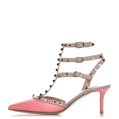 Valentino Garavani Nappa Rockstud Ankle Strap 65mm Pumps 38 Paradise Rose Poudre 1 of 8