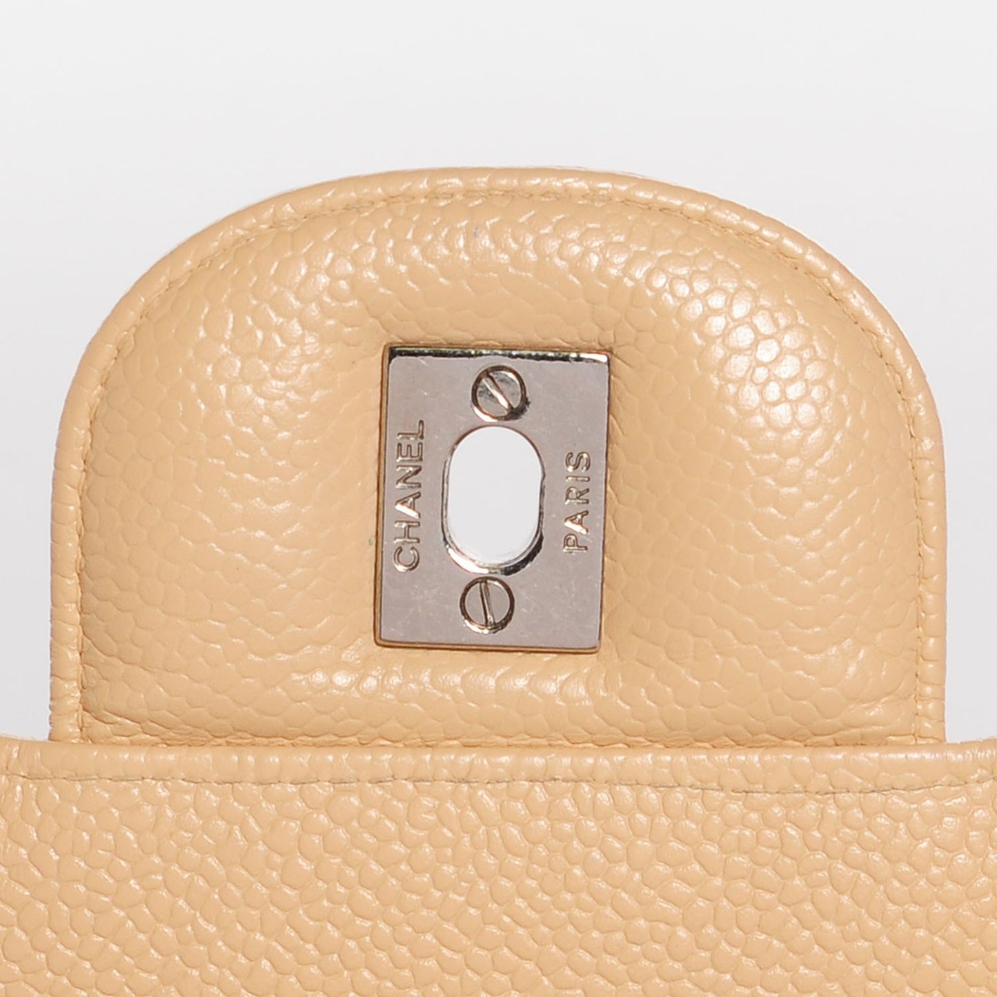 Caviar Quilted Jumbo Single Flap Beige Clair