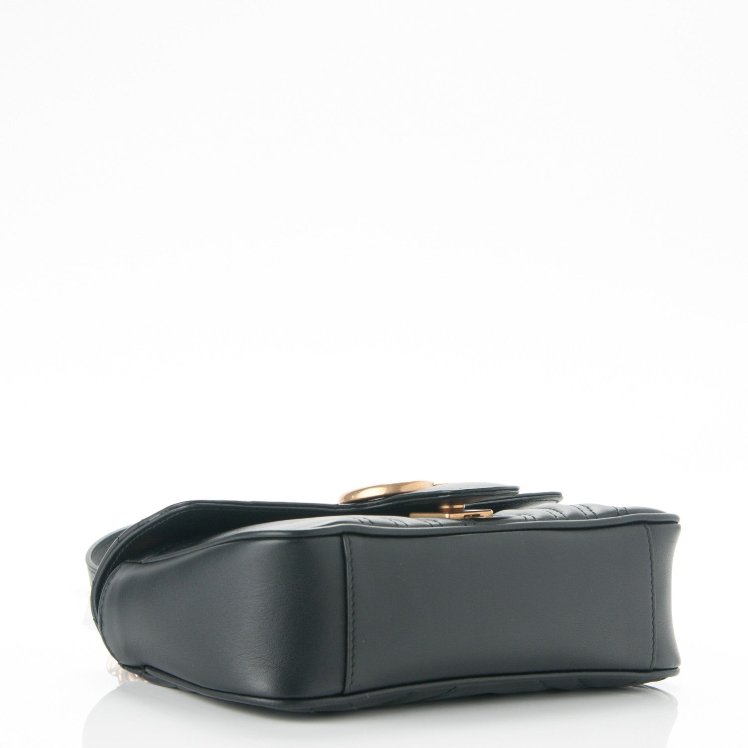 Gucci Calfskin Matelasse Mini GG Marmont Shoulder Bag Black 4 of 7