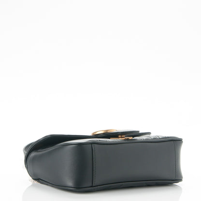 Gucci Calfskin Matelasse Mini GG Marmont Shoulder Bag Black 4 of 7