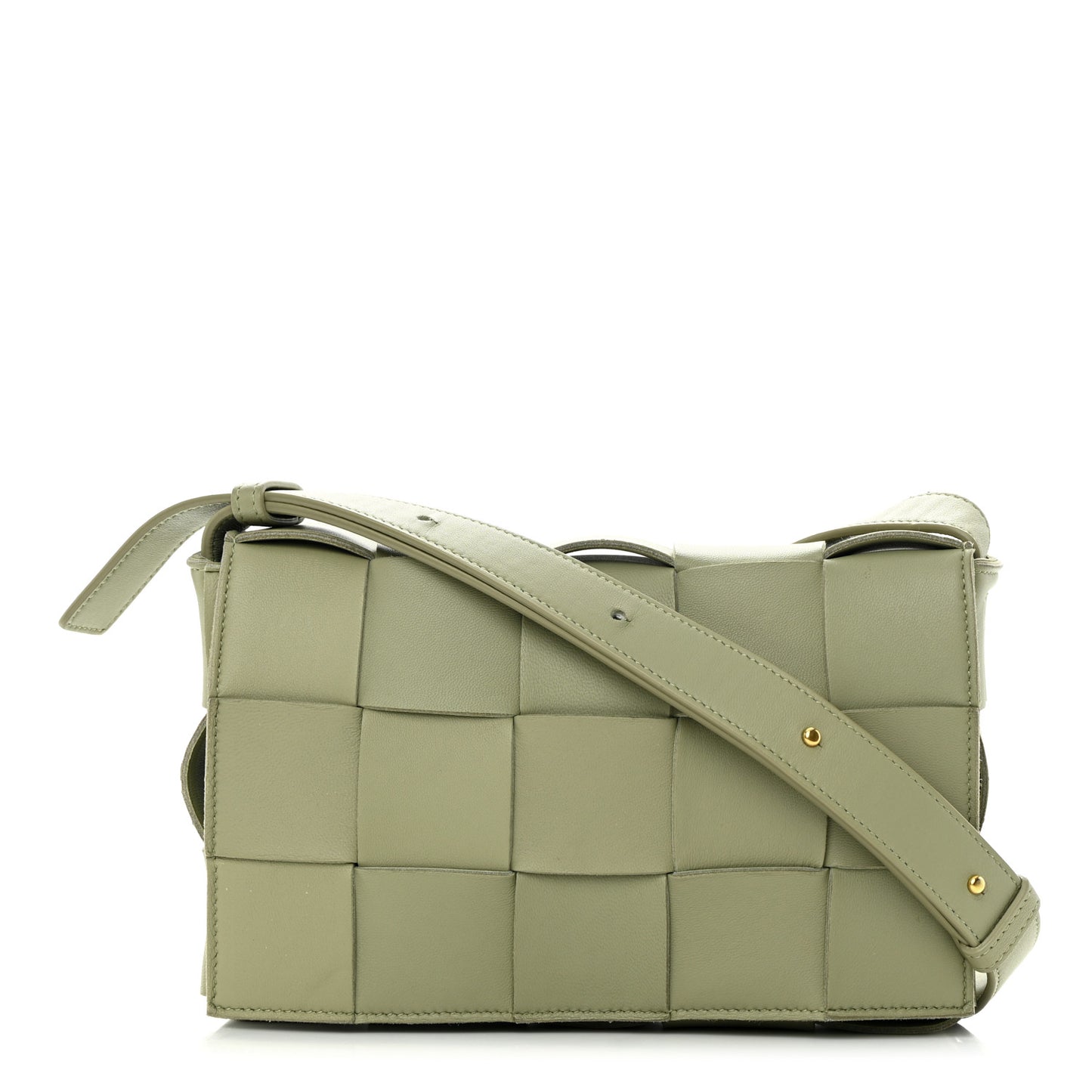 Lambskin Maxi Intreccio Cassette Crossbody Bag Travertine