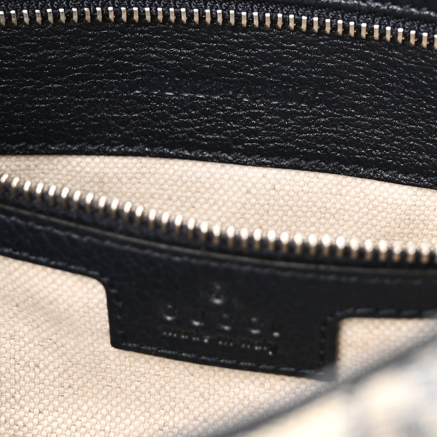 GG Supreme Monogram Textured Calfskin Web Large Attache Shoulder Bag Beige Blue