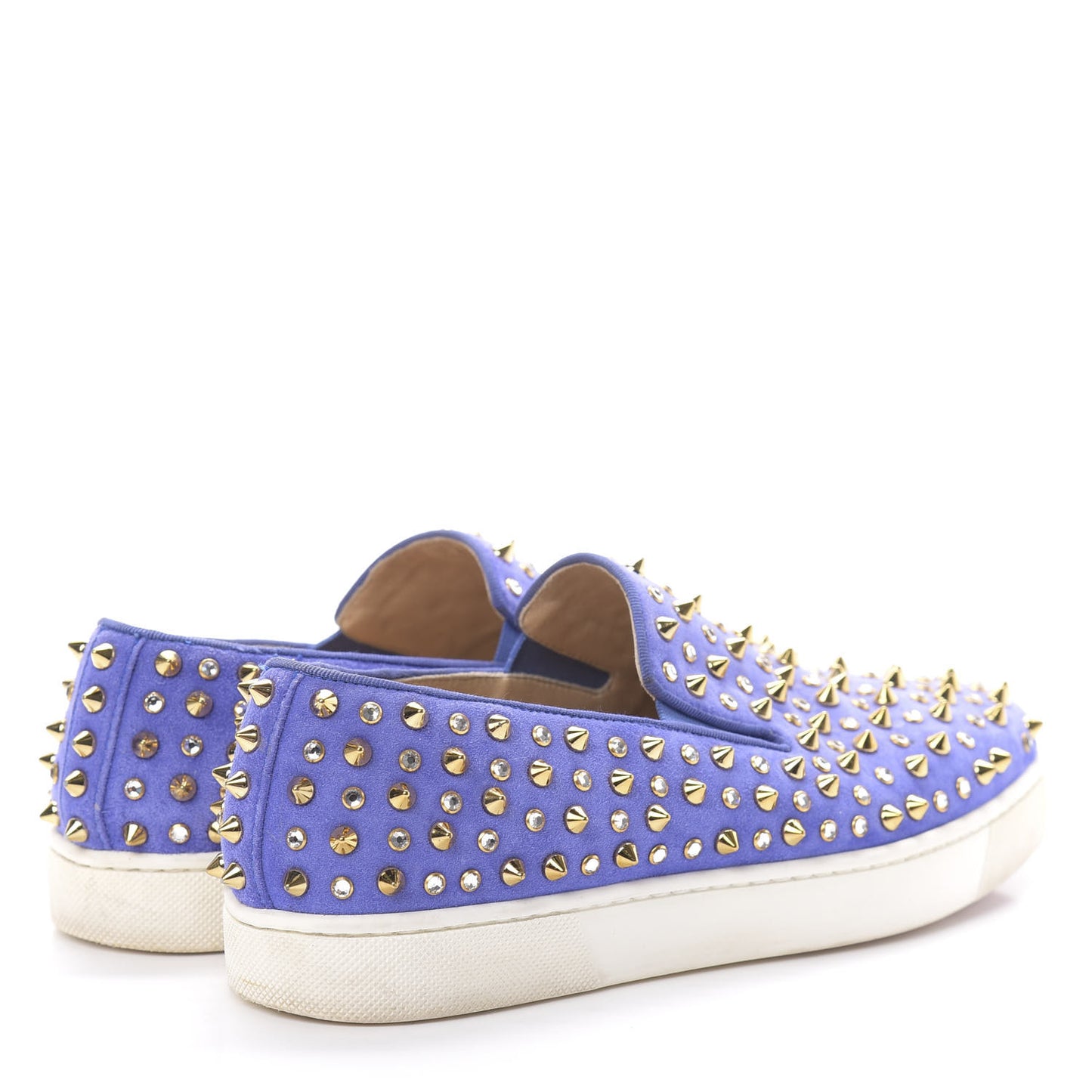 Veau Velours Spikes Roller Boat Flat 37 Purple