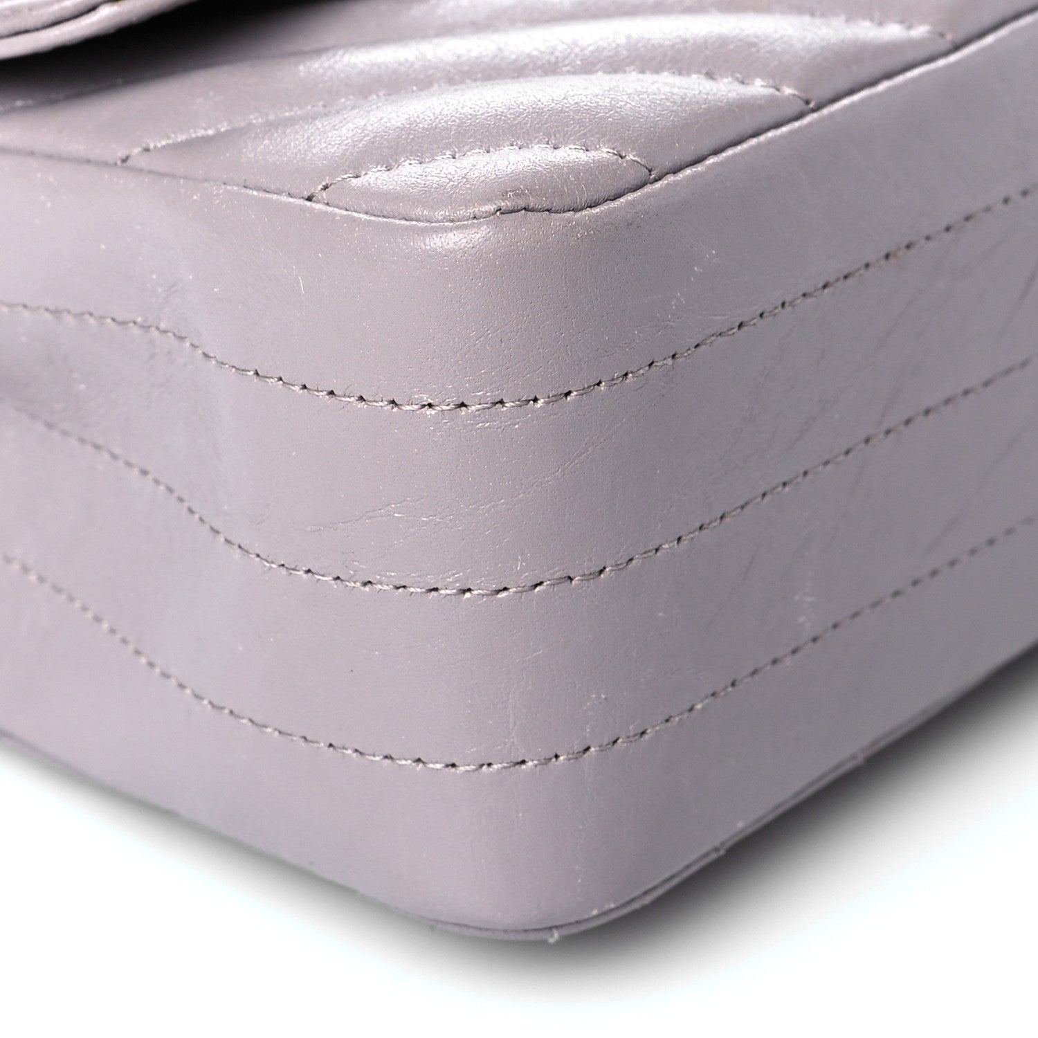 Chanel Iridescent Calfskin Chevron Quilted Mini Rectangular Flap Grey 9 of 12