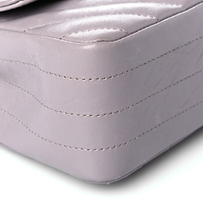 Chanel Iridescent Calfskin Chevron Quilted Mini Rectangular Flap Grey 9 of 12