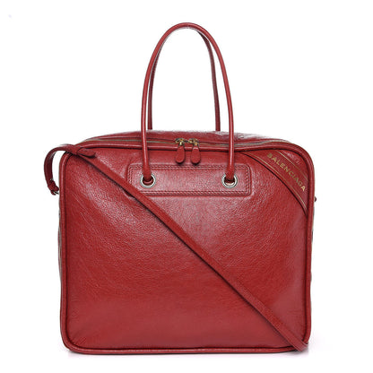 Balenciaga Agneau Medium Blanket Square Tote Rouge Brique 1 of 8