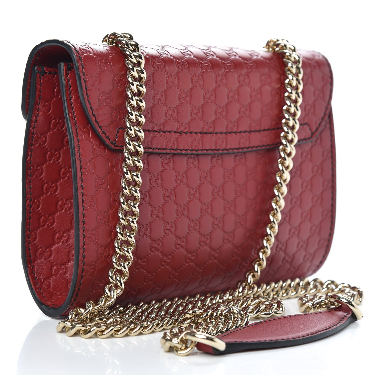 Gucci Soft Microguccissima Mini Emily Chain Shoulder Bag Rosso 3 of 10