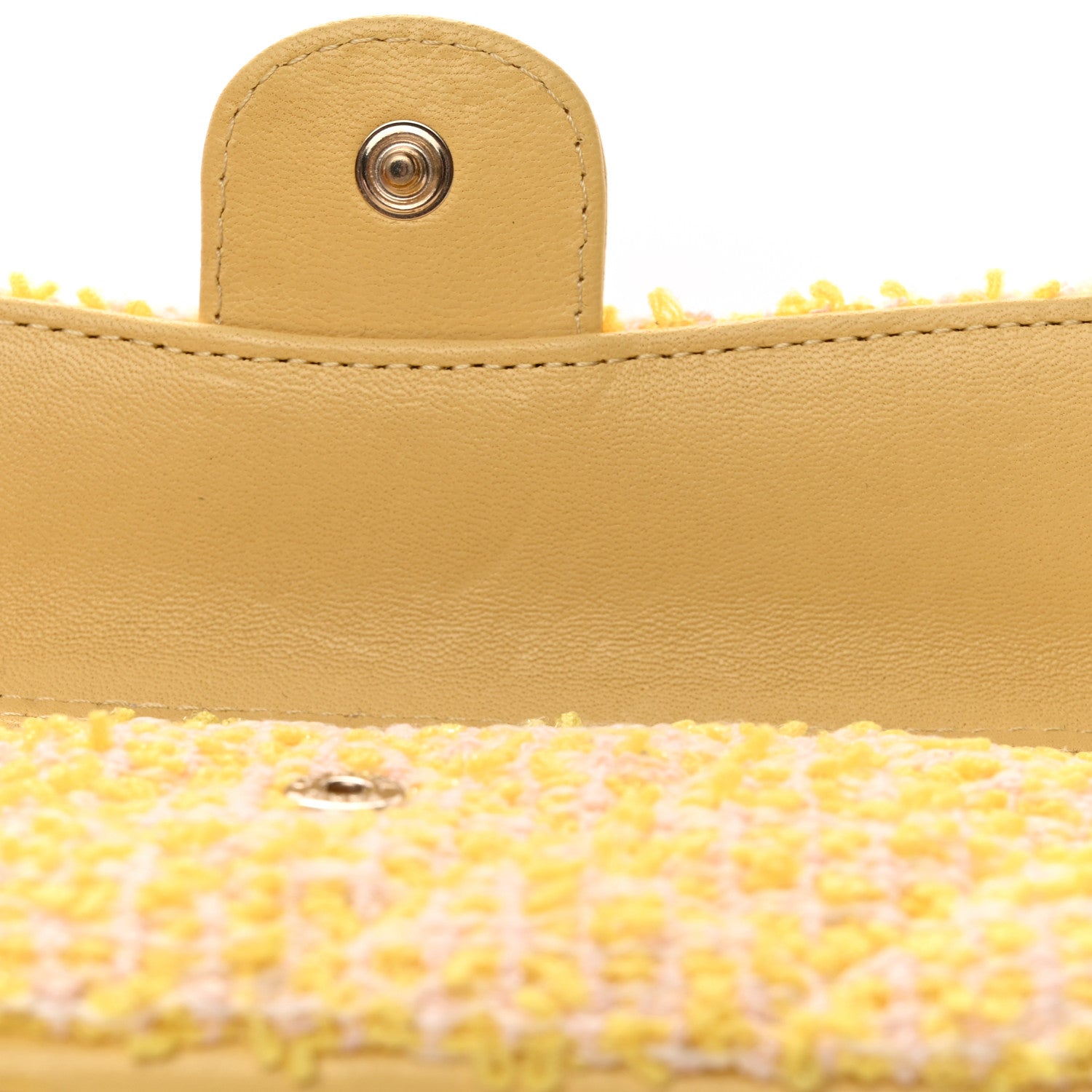Chanel Tweed Quilted iPhone XII Pro Max Case With Chain Yellow Pink 6 of 11