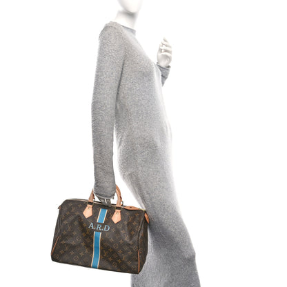 Louis Vuitton Monogram My LV Heritage Speedy 35 Ivory Blue 2 of 10