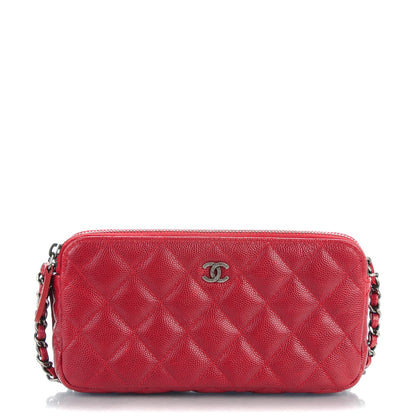 Chanel Caviar Quilted Small Clutch With Chain Red 1 of 9