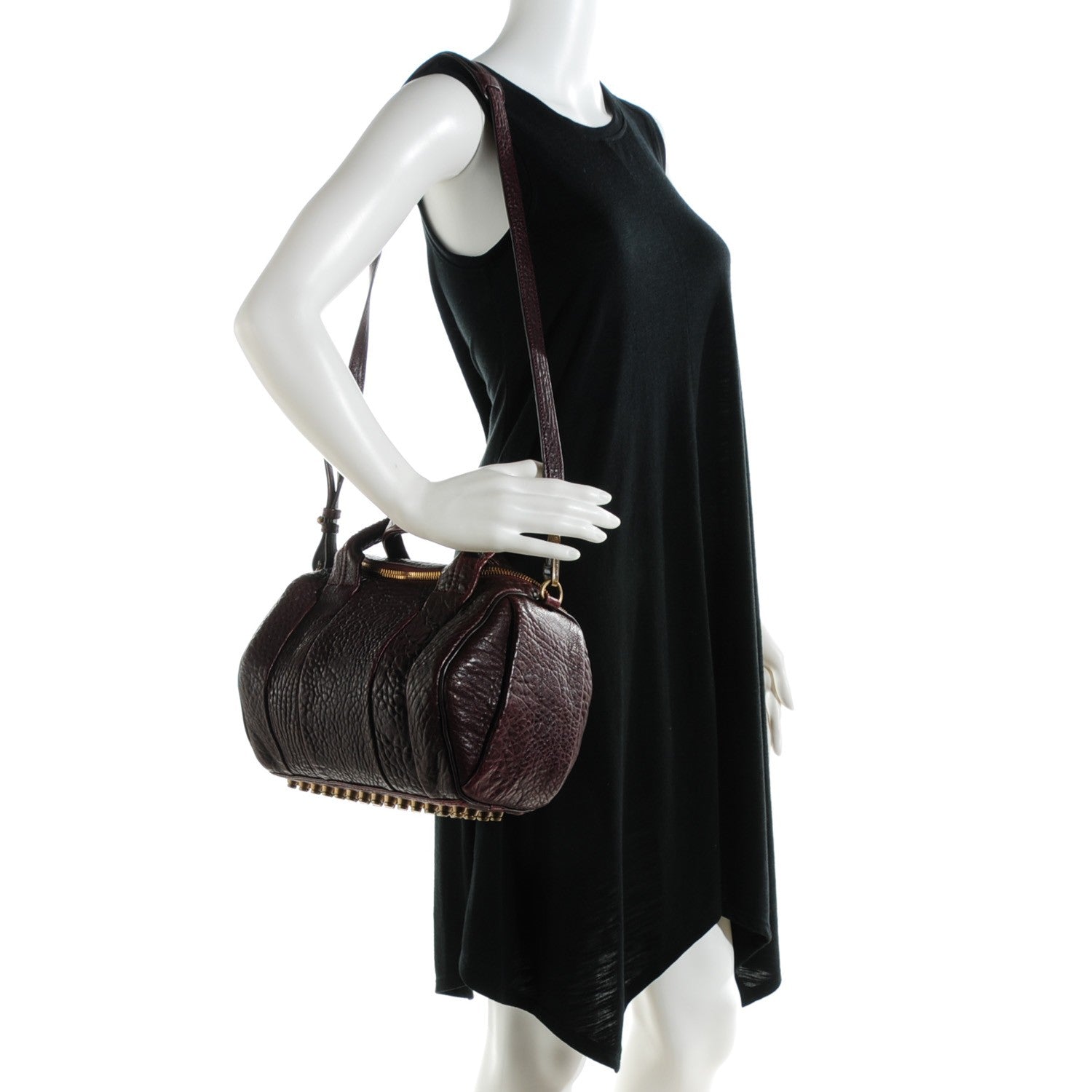 Alexander Wang Pebbled Lambskin Rockie Beet Antique Brass Hardware 2 of 8