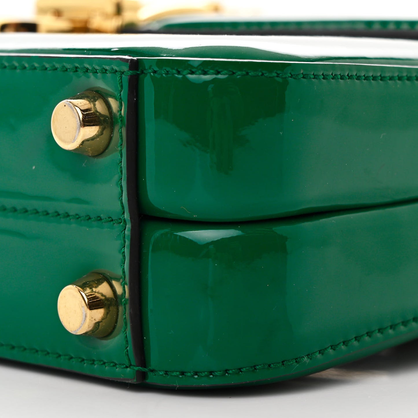 Mousse Top Patent Small Sylvie 1969 Top Handle Bag Emerald