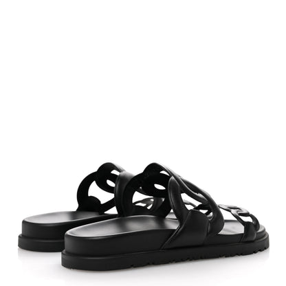 Hermes Nappa Extra Sandals 35.5 Black 5 of 10