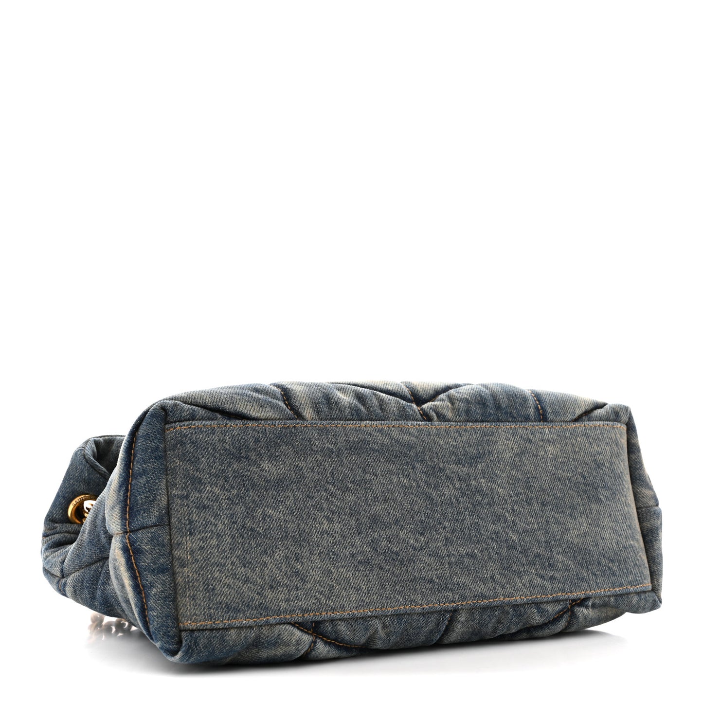 Denim Quilted Small Loulou Puffer Monogram Chain Satchel Blue Cinnamon