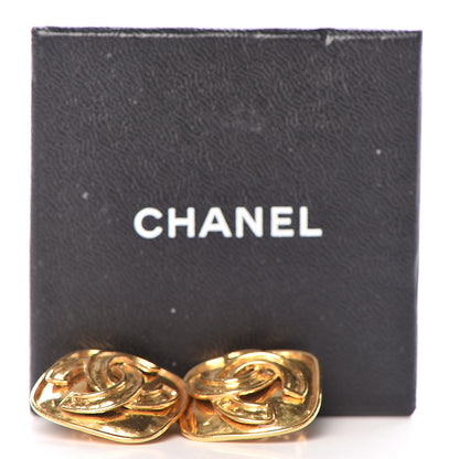 Chanel CC Square Clip On Earrings Gold 4 of 4