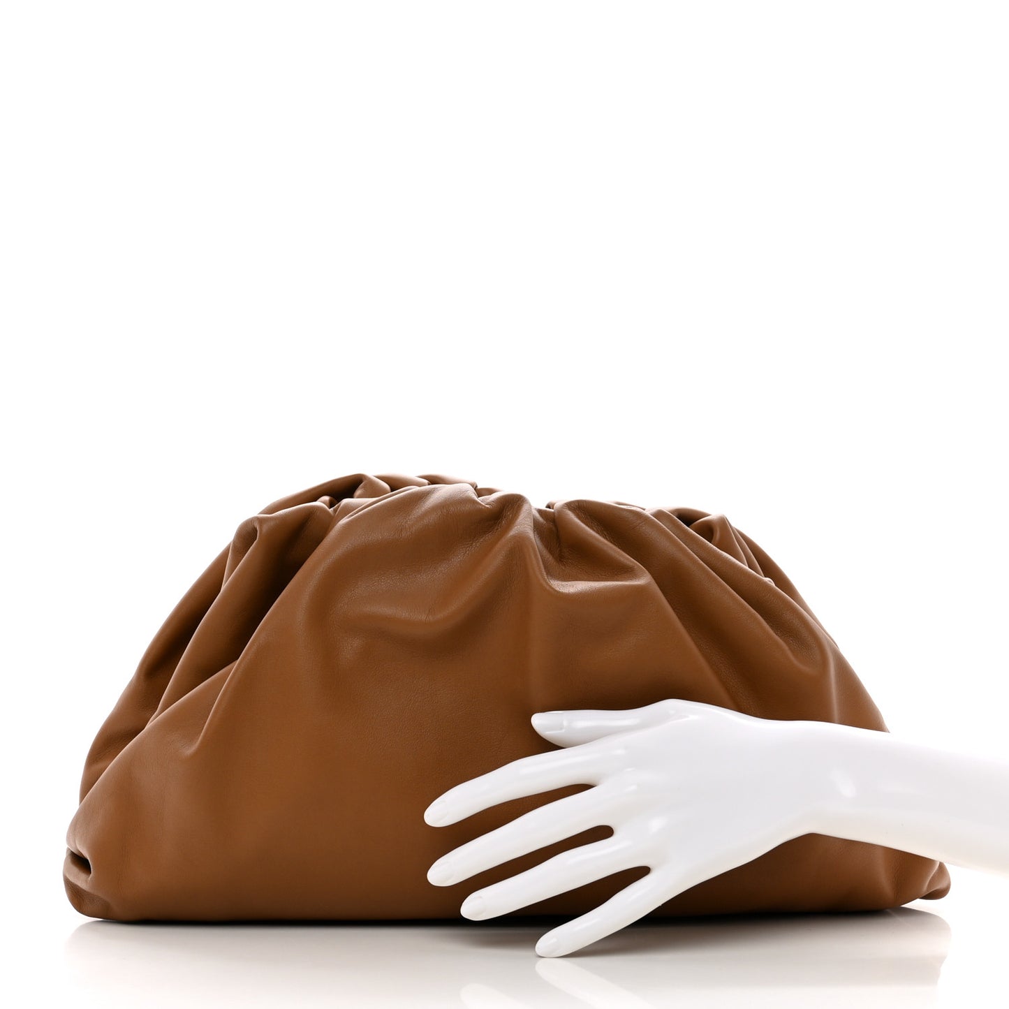 Smooth Butter Calf The Pouch Oversized Clutch Cammello