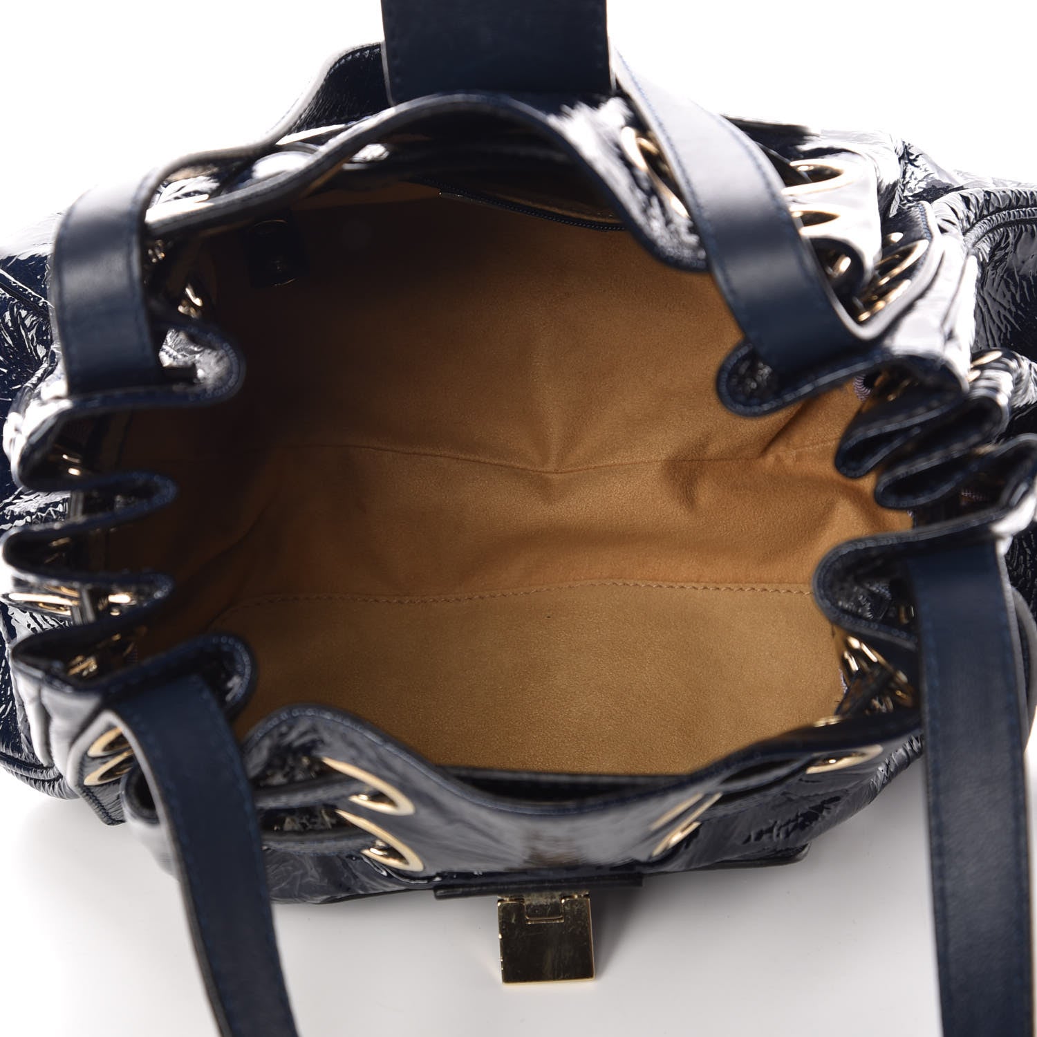 Jimmy Choo Crushed Patent Riki Bag Blue 5 of 8