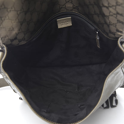 Gucci Imprime Monogram Medium Double Buckle Flap Messenger Bag Pewter 4 of 9