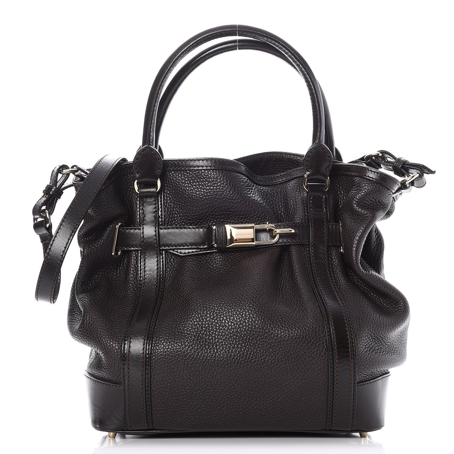 Burberry Grainy Calfskin Medium Golderton Tote Dark Chocolate 1 of 9