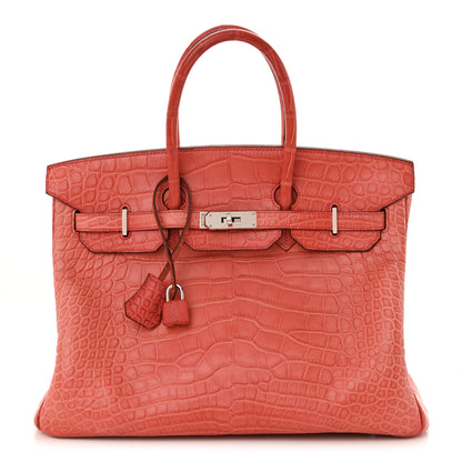 Hermes Matte Alligator Birkin 35 Bougainvillea 1 of 18