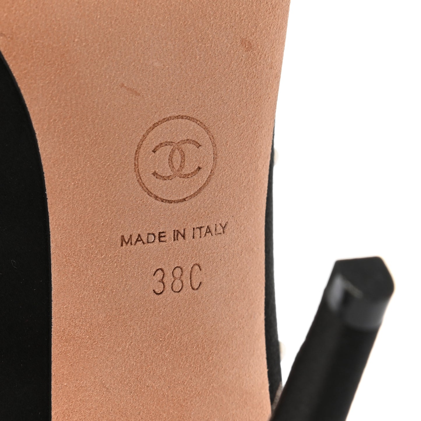 Satin Pearl Patent Cap Toe Pumps 38 Black