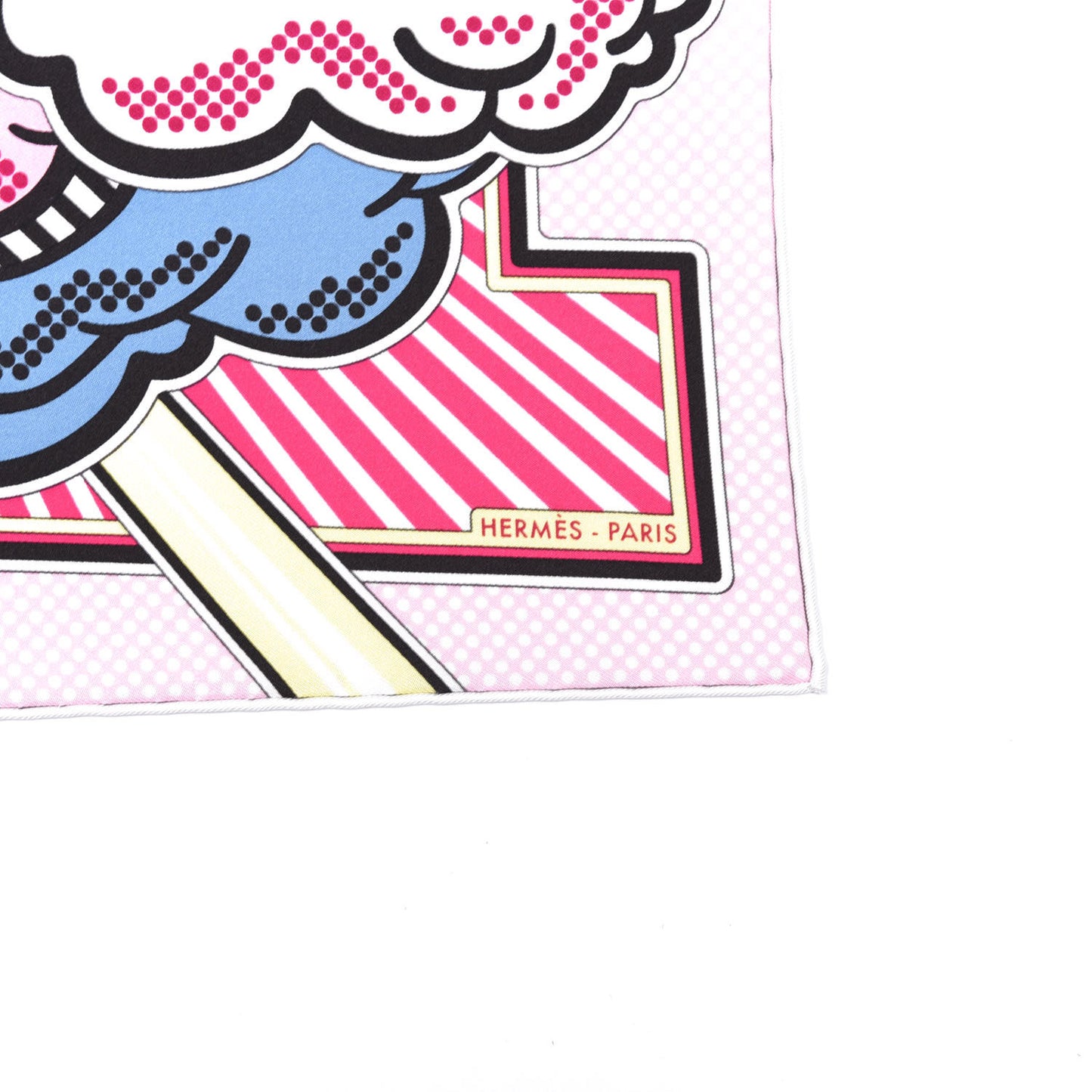 Silk Pegase Pop Pocket Square Rose Bleu Jean Jaune