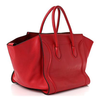 Celine Supple Calfskin Medium Phantom Luggage Vermillion 3 of 10
