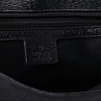 Gucci Monogram Calfskin Double Buckle Flap Messenger Bag Black 6 of 11