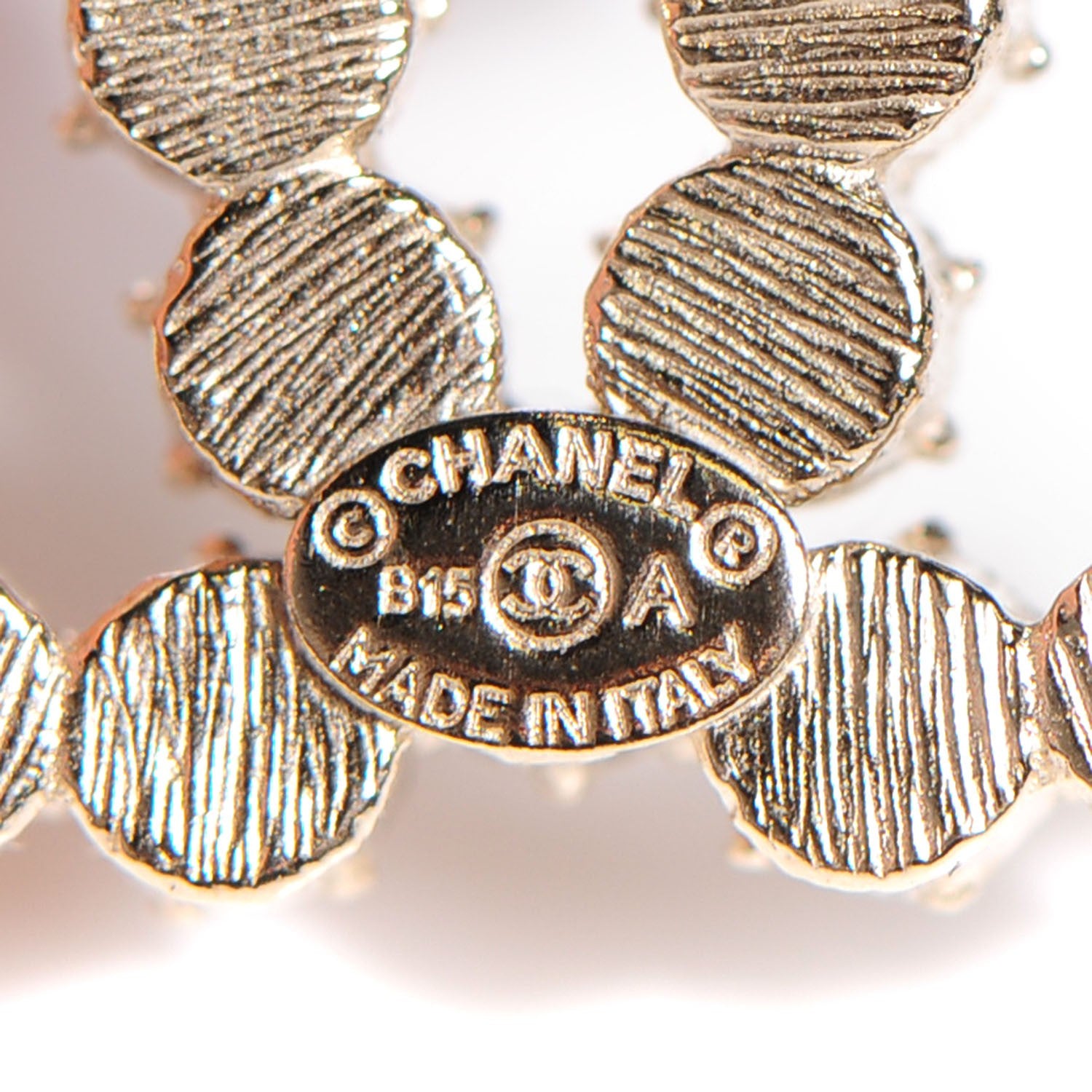 Chanel Crystal Poured Glass CC Earrings Gold 3 of 5