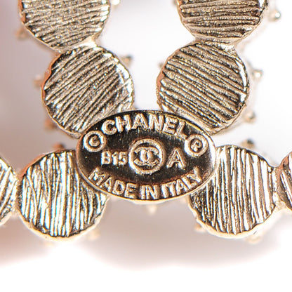 Chanel Crystal Poured Glass CC Earrings Gold 3 of 5