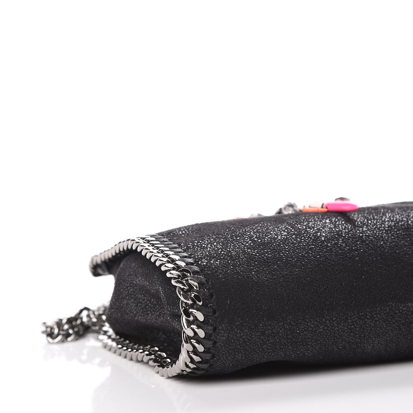 Shaggy Deer Embellished Tiny Falabella Tote Black