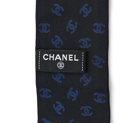 Chanel Silk Pearl CC Chain Slim Bandeau Scarf Navy Pink 3 of 3