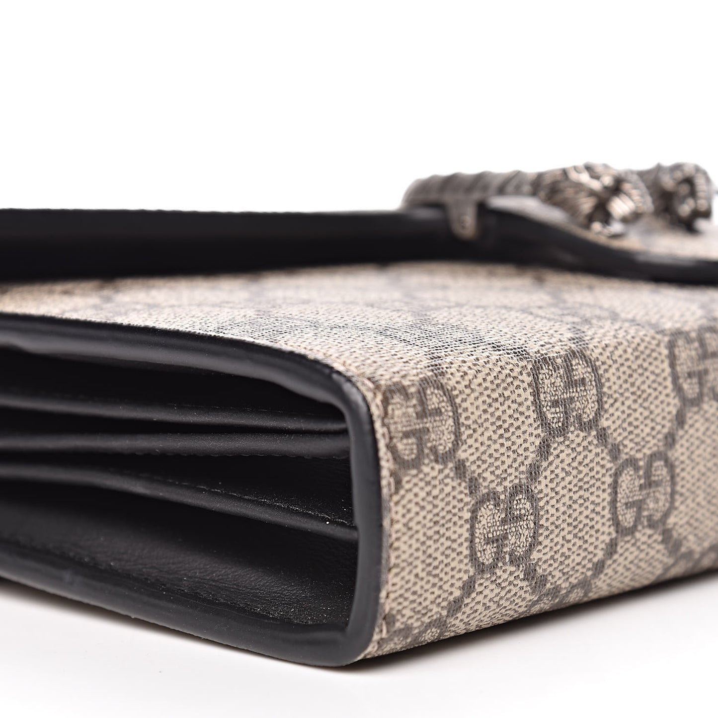 GG Supreme Monogram Mini Dionysus Chain Wallet Beige Black