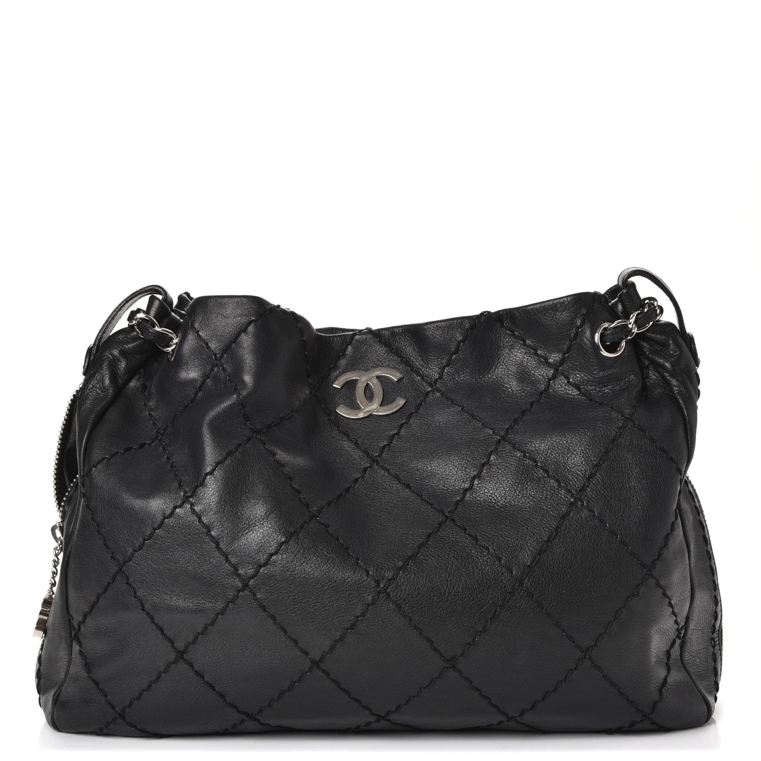 Chanel Lambskin Stitched Expandable Tote Black 1 of 8