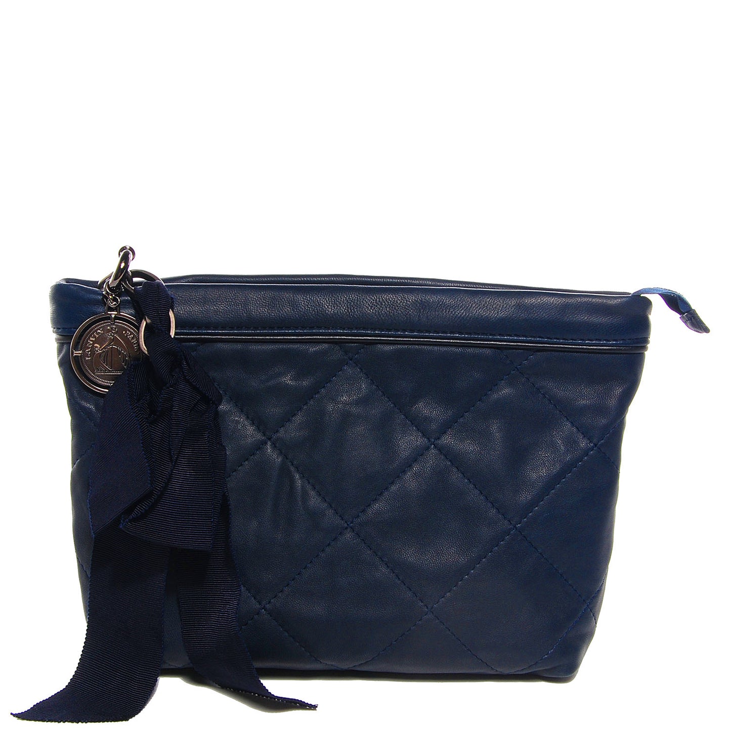 Washed Lambskin Amalia Pouch Navy
