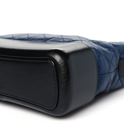 Chanel Aged Calfskin Quilted Medium Gabrielle Hobo Navy Black 10 of 10
