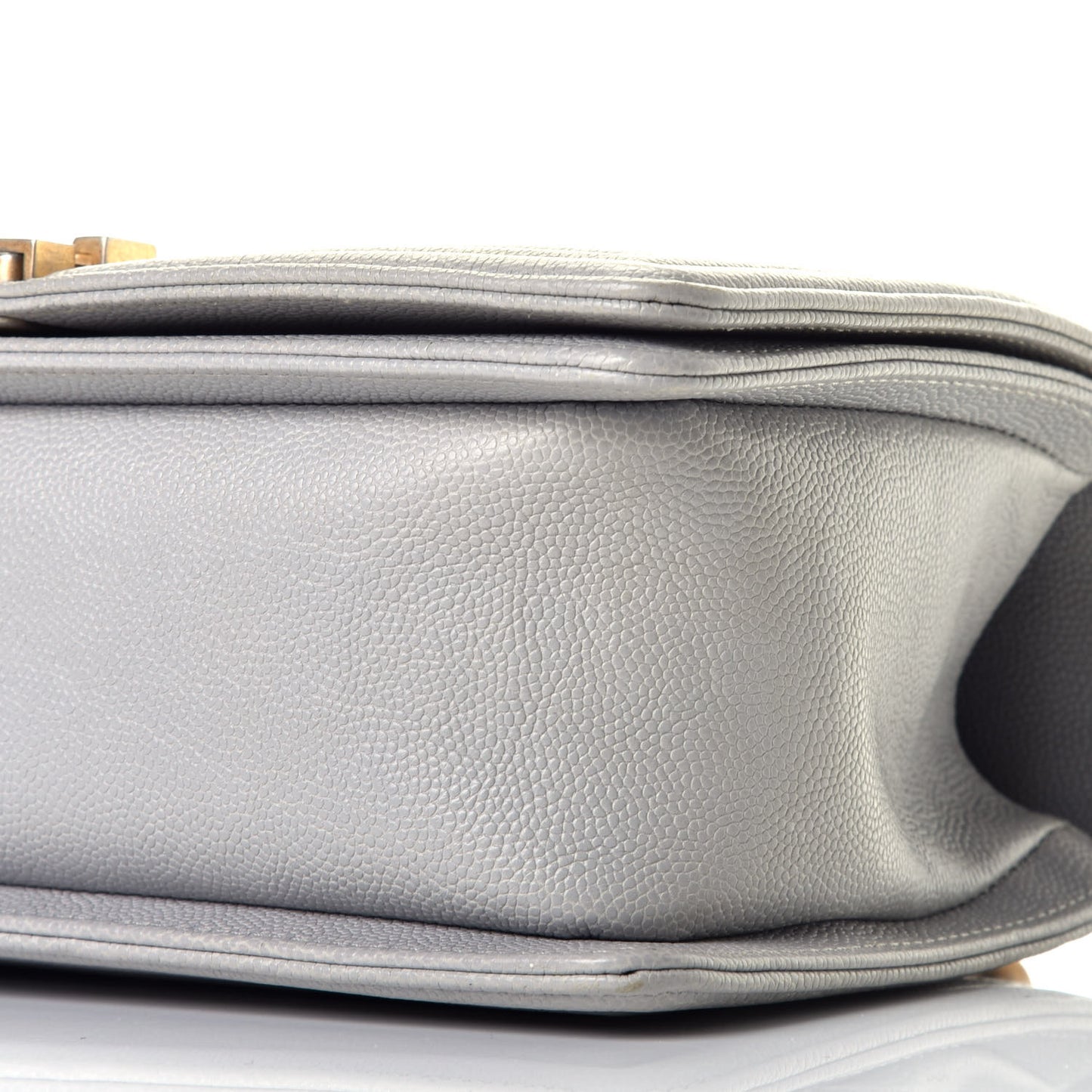 Caviar Quilted Medium Boy Flap Grey