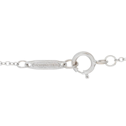 Tiffany 18K White Gold Diamond Mini Heart Key Charm Pendant Link Necklace 4 of 5