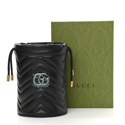 Gucci Calfskin Matelasse Mini GG Marmont 2.0 Bucket Bag Black 11 of 11