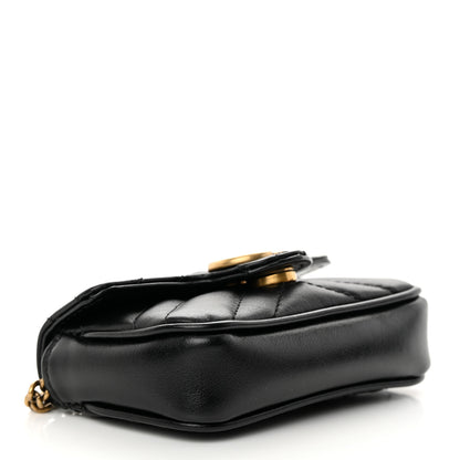 Gucci Calfskin Matelasse GG Marmont 2.0 Coin Purse On A Chain Black 4 of 8