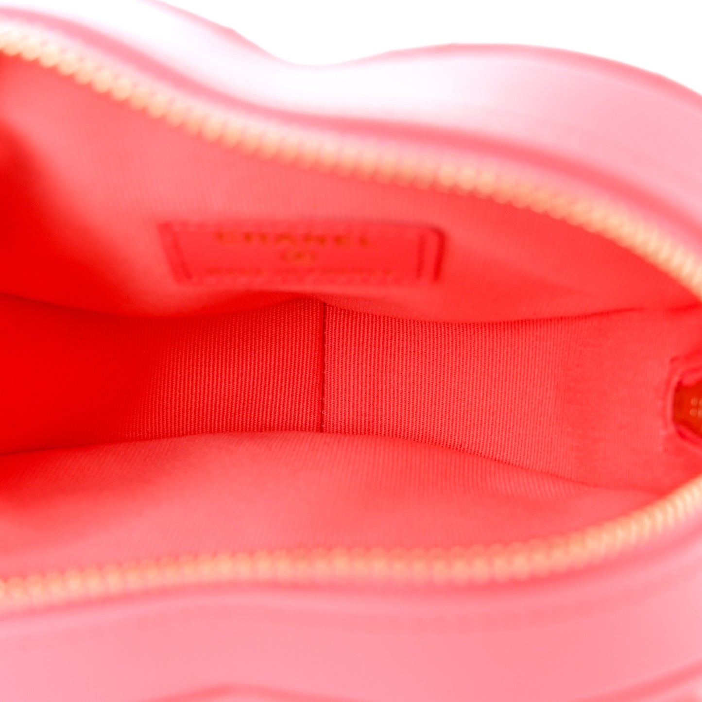 Lambskin Quilted CC In Love Heart Clutch With Chain Pink
