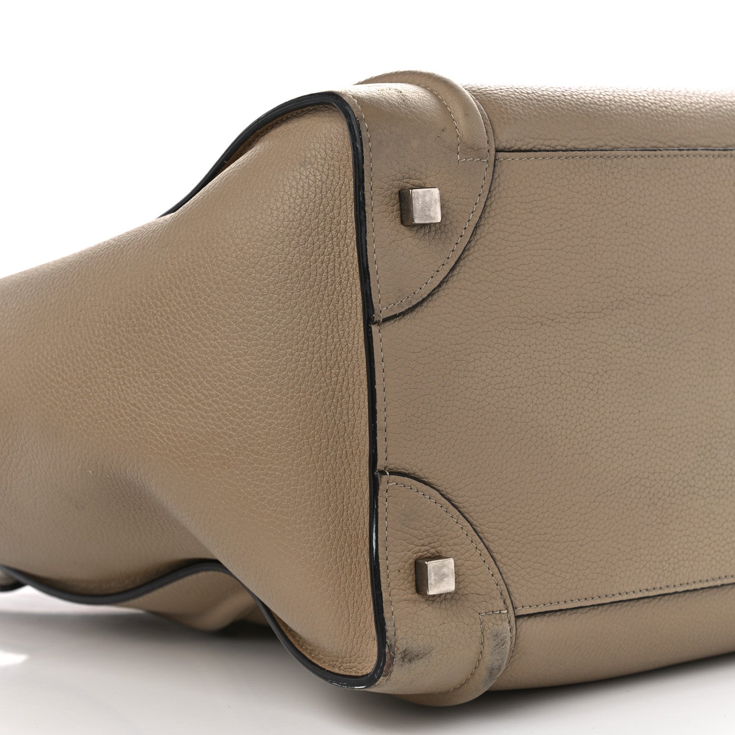 Celine Drummed Calfskin Mini Luggage Dune 9 of 16