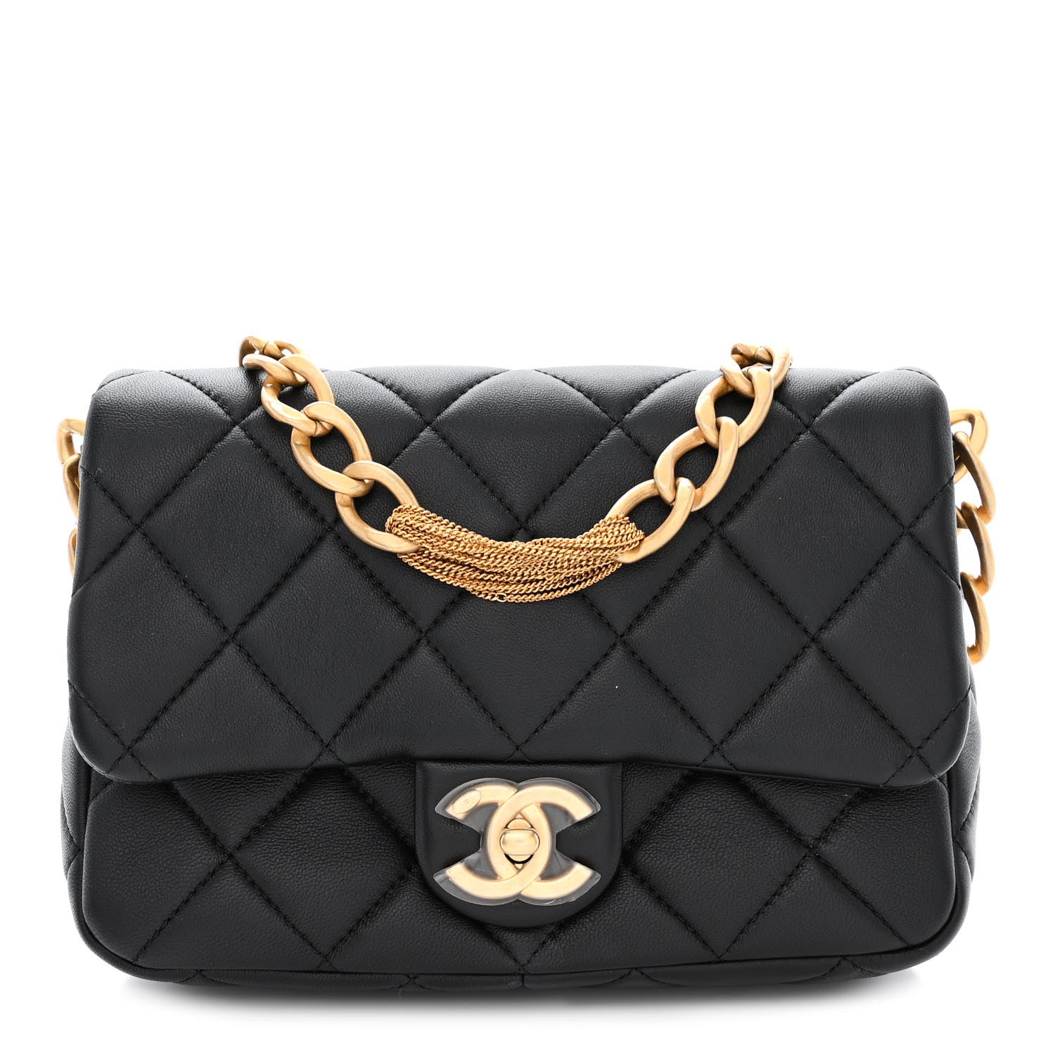 Chanel Lambskin Quilted Chain Flap Black 1 of 11