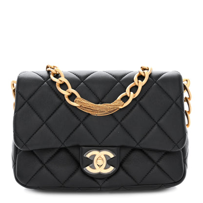 Chanel Lambskin Quilted Chain Flap Black 1 of 11