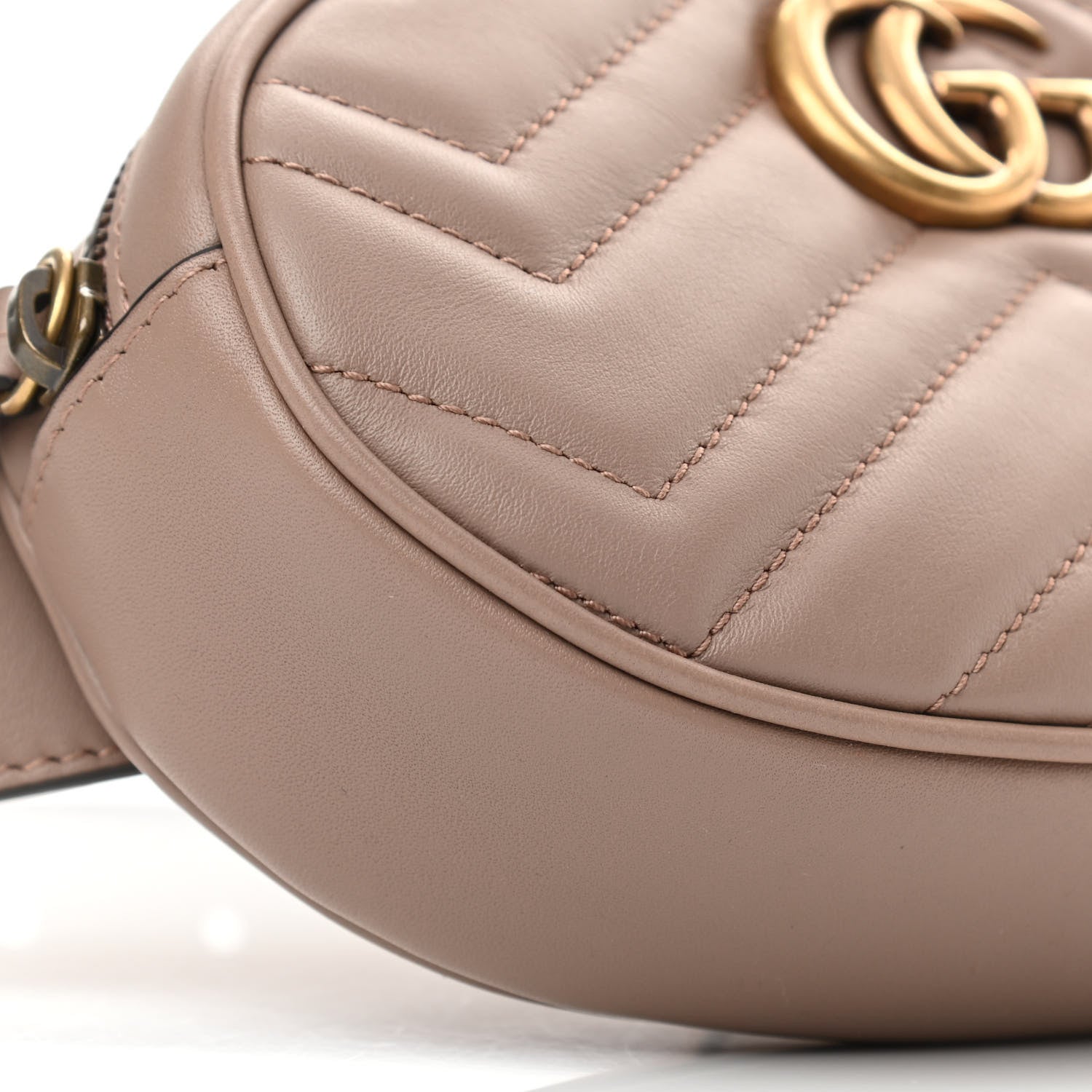 Gucci Calfskin Matelasse GG Marmont Belt Bag 95 38 Porcelain Rose 9 of 11
