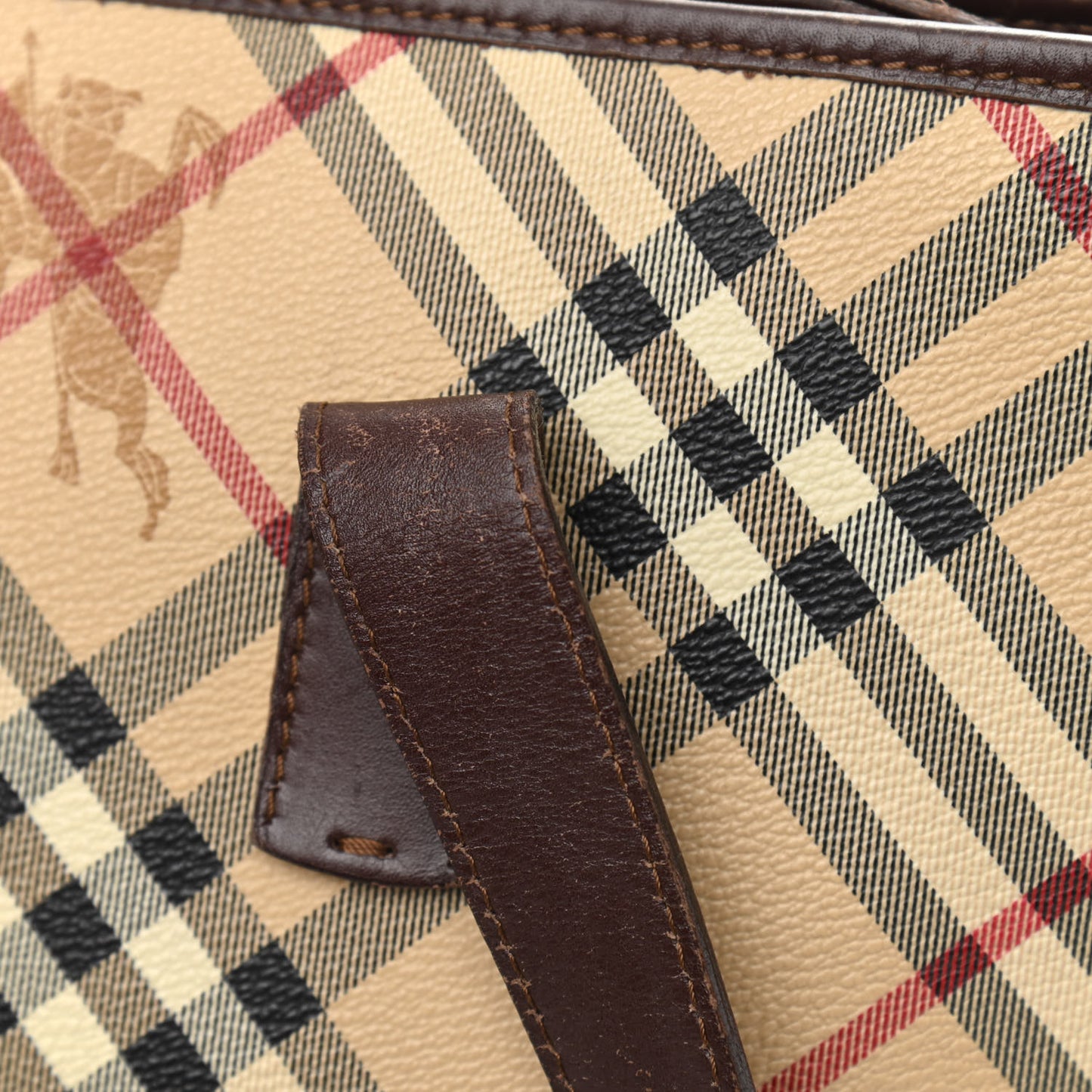Haymarket Check Studded Tote Bag Chocolate