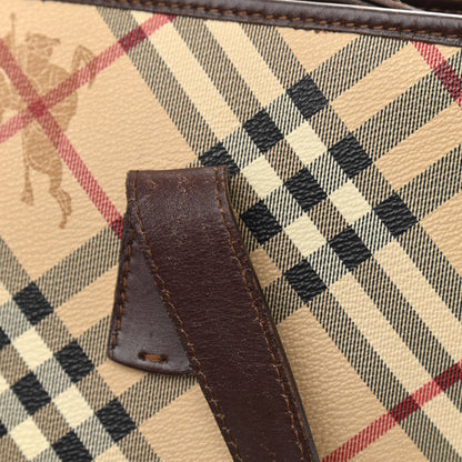 Burberry Haymarket Check Studded Tote Bag Chocolate 13 of 14