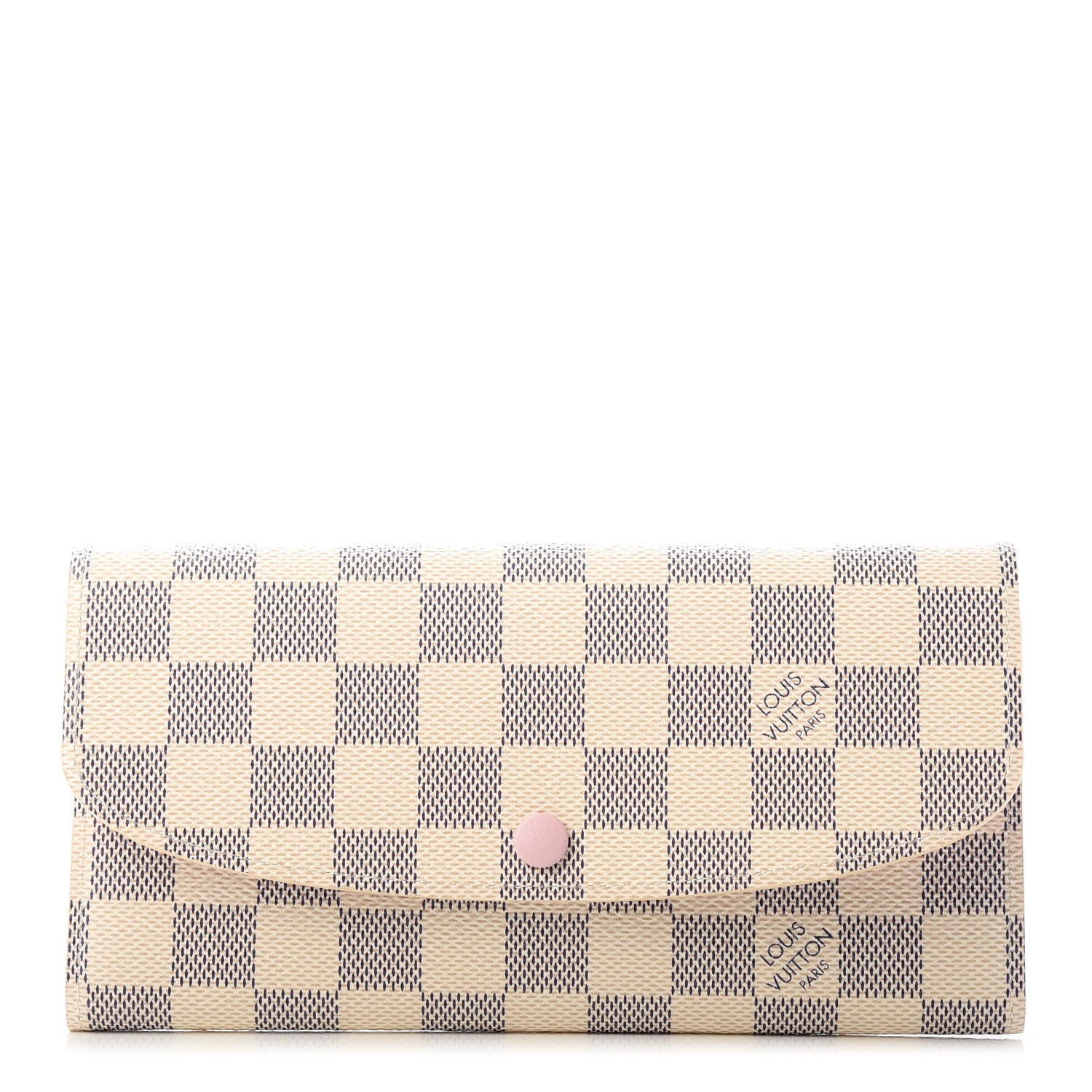 Louis Vuitton Damier Azur Emilie Wallet Rose Ballerine 1 of 7