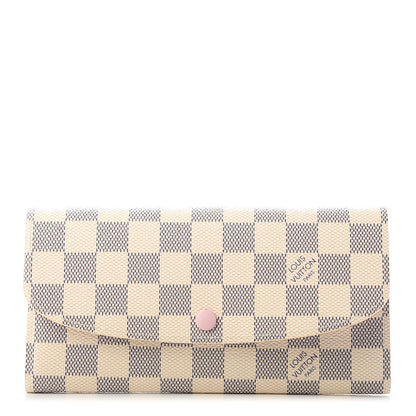 Louis Vuitton Damier Azur Emilie Wallet Rose Ballerine 1 of 7